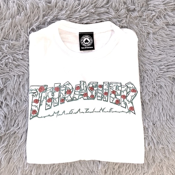 2/$30 Thrasher Magazine t-shirt | red roses & green vines - Picture 1 of 3